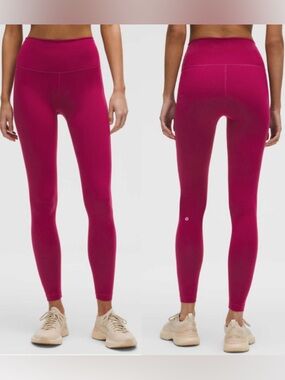 NWT LULULEMON Wunder Train High Rise Legging 28” in Magenta Smoke size 12